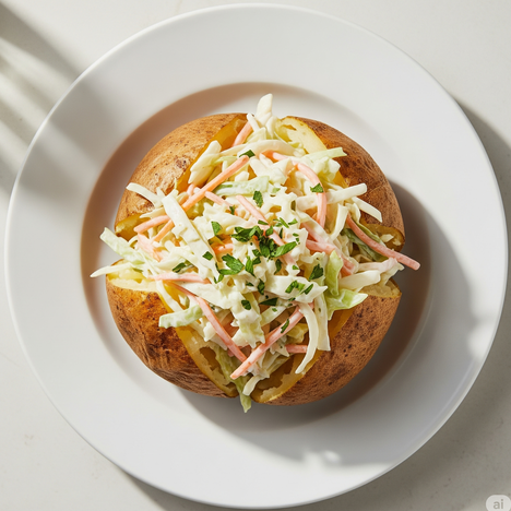 Baked Potato With Beans, Cheese & Coleslaw 