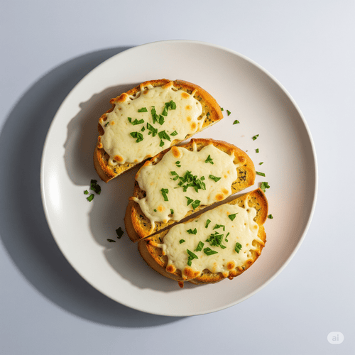 3 Slices Garlic Bread Bruschetta With Cheese 